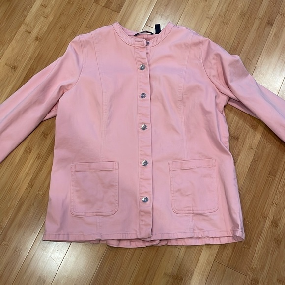 Issac Mizrahi Live! Pink Denim Jacket Large - Picture 8 of 11